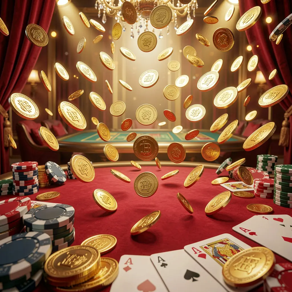 Spanduk beranda platform permainan daring 99RT yang menampilkan lampu kasino terang, koin emas berjatuhan, chip poker dan kartu remi di latar depan dengan suasana mewah merah dan emas dalam render 3D berdetail tinggi Spanduk beranda platform permainan daring 99RT yang menampilkan lampu kasino terang, koin emas berjatuhan, chip poker dan kartu remi di latar depan dengan suasana mewah merah dan emas dalam render 3D berdetail tinggi