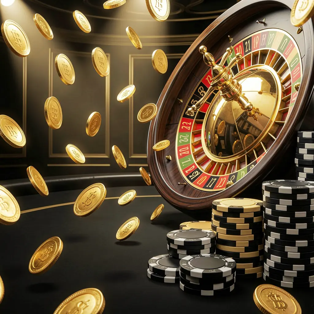 Latar belakang halaman utama kasino daring 99RT yang menampilkan lampu kasino dramatis, koin emas beterbangan, tumpukan chip poker di latar depan, dan roda roulette di belakang dalam suasana mewah hitam dan emas Latar belakang halaman utama kasino daring 99RT yang menampilkan lampu kasino dramatis, koin emas beterbangan, tumpukan chip poker di latar depan, dan roda roulette di belakang dalam suasana mewah hitam dan emas